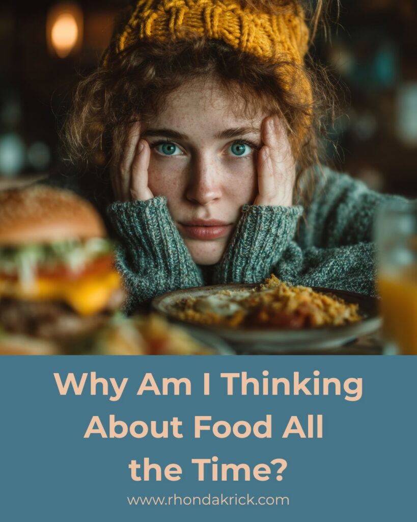 woman thinking about food all the time due to dieting and restriction