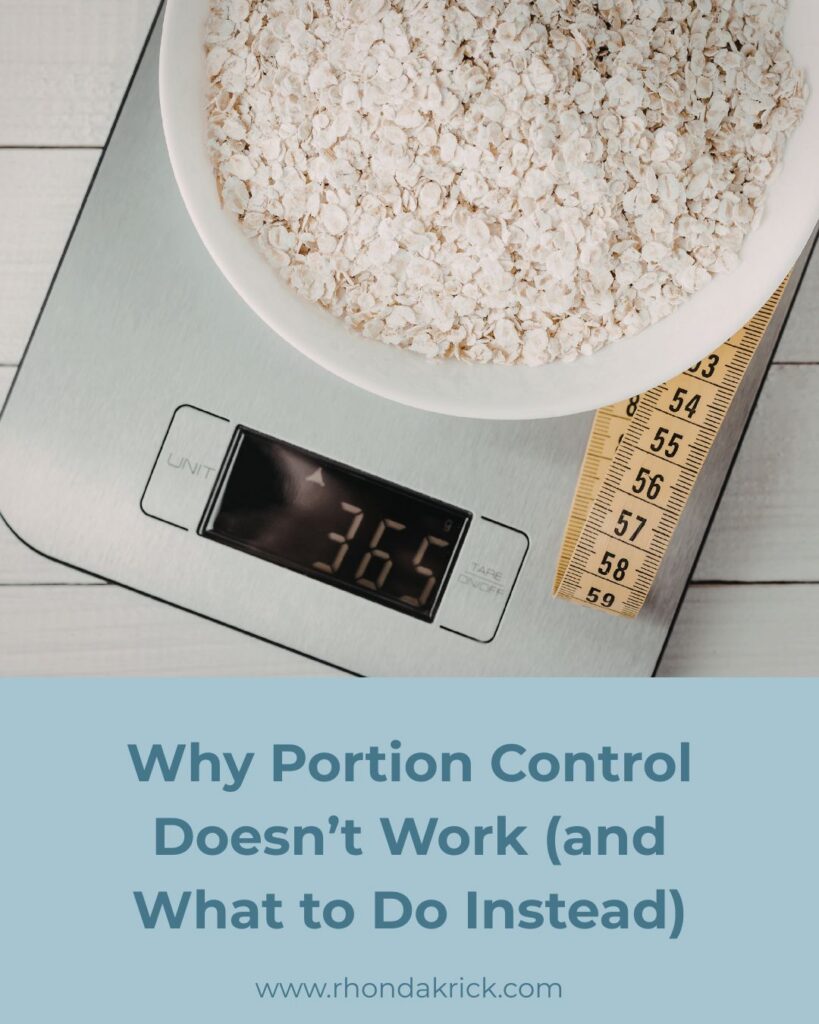 why portion control doesn’t work measuring food vs intuitive eating plate